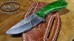 handmade damascus steel cowboy knife.