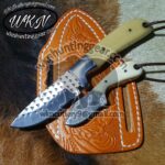 handmade damascus steel cowboy knives.