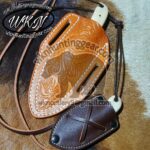 handmade damascus steel cowboy knives. - Image 3