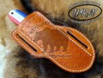 custom handmade damascus steel Kneeling cowboy knives. - Image 2