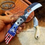 Custom Made High Carbon 1095 High Carbon With File Stemp Steel Hawksbill Lineman Pocket and Skinner knives set... - Image 2