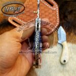 Custom Made High Carbon 1095 High Carbon With File Stemp Steel Hawksbill Lineman Pocket and Skinner knives set... - Image 3