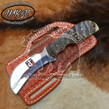 Custom Made J2 Stainless Steel Fixed Blade Hawksbill Lineman knife...