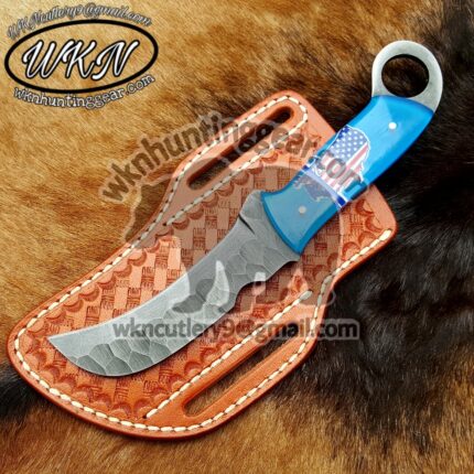 Custom Made High Carbon Steel Fixed Blade Hawksbill Lineman knife...