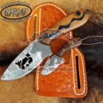 Custom Made Damascus Steel Fixed Blades Puddle Pointer Hunting Dog and Skinner knives set....