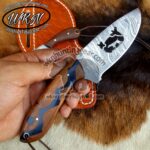Custom Made Damascus Steel Fixed Blades Puddle Pointer Hunting Dog and Skinner knives set.... - Image 2