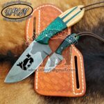 Custom Made High Carbon Steel Fixed Blades Pudel pointer Hunting and Skinner knives set...