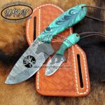 Custom Made Damascus Steel Fixed Blades Coonhound Hunting and Skinner knives set...
