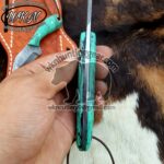 Custom Made Damascus Steel Fixed Blades Coonhound Hunting and Skinner knives set... - Image 3