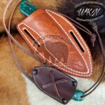 Custom Made Damascus Steel Fixed Blades Cowboy and Skinner knives set... - Image 4