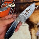 Custom Made Damascus Steel Fixed Blades Cowboy and Skinner knives set... - Image 2