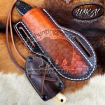 Custom Made Damascus Steel Fixed Blades Cowboy and Skinner knives set... - Image 4