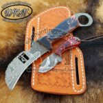 Custom Made Damascus Steel Fixed Blades Hawksbill Lineman and Skinner knives set...