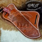 Custom Made Damascus Steel Fixed Blade Cowboy and Skinner knife... - Image 4