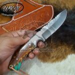Custom Made Damascus Steel Fixed Blade Cowboy and Skinner knife... - Image 2