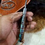 Custom Made Damascus Steel Fixed Blade Cowboy and Skinner knife... - Image 3