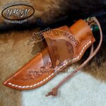 Custom Made Horse Rasp Steel Fixed Blade Cowboy Skinner knife with Horizontal Sheath... - Image 4
