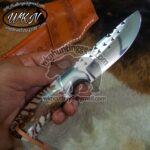 Custom Made Horse Rasp Steel Fixed Blade Cowboy Skinner knife with Horizontal Sheath... - Image 2