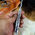 Custom Made Horse Rasp Steel Fixed Blade Cowboy Skinner knife with Horizontal Sheath... - Image 3