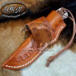Custom Made Horse Rasp Steel Fixed Blade Cowboy Skinner knife with Horizontal Sheath... - Image 4