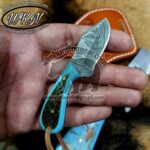 Custom Made Damascus Steel Fixed Blades Bull Riding and Skinner knives set... - Image 4