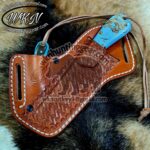 Custom Made Damascus Steel Fixed Blades Bull Riding and Skinner knives set... - Image 5