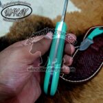 Custom Made Damascus Steel Fixed Blades Cowboy and Skinner knives set... - Image 3