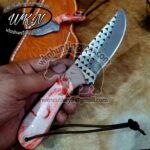 Custom Made Horse Rasp Stainless Steel Fixed Blades Cowboy and Skinner knives set... With Handmade Leather Sheaths... - Image 2