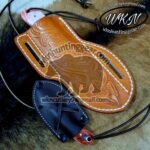 Custom Made Horse Rasp Stainless Steel Fixed Blades Cowboy and Skinner knives set... With Handmade Leather Sheaths... - Image 4
