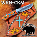 handmade damascus steel cowboy knife. - Image 2