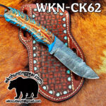 Handmade Damascus Steel Cowboy knives.