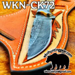 handmade damascus steel cowboy knife. - Image 3