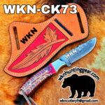 handmade damascus steel cowboy knives. - Image 2