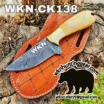 handmade damascus steel cowboy knife.