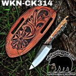 Handmade Cowboy Knife | Rasp Blades | Custom Leather Sheath.