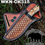 Handmade Cowboy Knife | Damascus Blades | Custom Leather Sheath. - Image 3