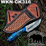 Handmade Cowboy Knife | Damascus Blades | Custom Leather Sheath. - Image 2