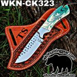 Handmade Cowboy Knife | Rasp Blade | Custom Leather Sheath.