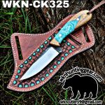 Handmade Cowboy Knife | 1095 High Carbon Steel Blade | Custom Leather Sheath.