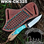 Handmade Cowboy Knife | 1095 High Carbon Steel Blade | Custom Leather Sheath. - Image 2