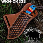 Handmade Cowboy Knife | Damascus Blade | Custom Leather Sheath. - Image 3