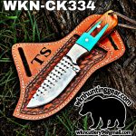 Handmade Cowboy Knife | Rasp Blade | Custom Leather Sheath.