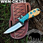 Handmade Cowboy Knife | 1095 High Carbon Steel | Custom Leather Sheath.