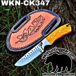 Handmade Cowboy Knife | Rasp Blade | Custom Leather Sheath.