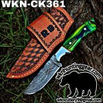 Handmade Cowboy Knife | Damascus Blade | Custom Leather Sheath. - Image 2