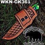 Handmade Cowboy Knife | Damascus Blade | Custom Leather Sheath. - Image 3