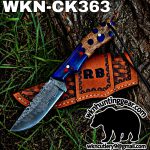 Handmade Cowboy Knife | Damascus Blade | Custom Leather Sheath. - Image 2