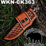 Handmade Cowboy Knife | Damascus Blade | Custom Leather Sheath. - Image 3