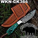 Handmade Cowboy Knife | Damascus Blade | Custom Leather Sheath. - Image 2
