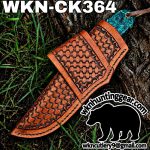 Handmade Cowboy Knife | Damascus Blade | Custom Leather Sheath. - Image 3